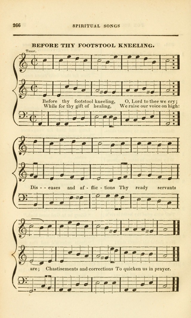 Spiritual Songs for Social Worship: adapted to the use of families and private circles, to missinary meetings, to monthly concert, and to other occasions of special interest.(Rev. and Enl. Ed.) page 266