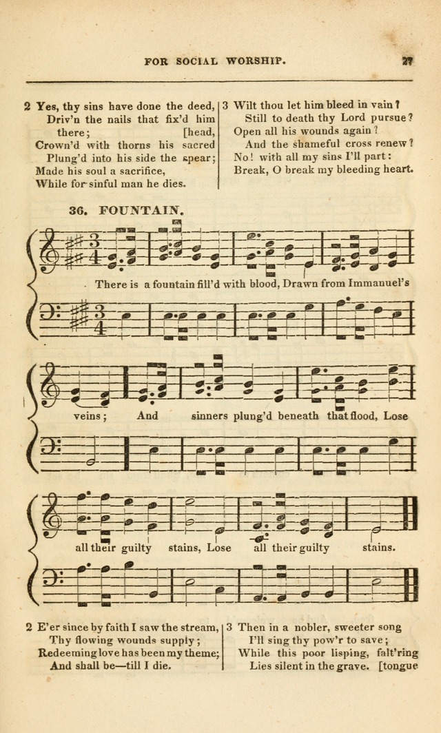 Spiritual Songs for Social Worship: adapted to the use of families and private circles, to missinary meetings, to monthly concert, and to other occasions of special interest.(Rev. and Enl. Ed.) page 27