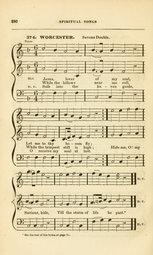 Spiritual Songs for Social Worship: adapted to the use of families and private circles, to missinary meetings, to monthly concert, and to other occasions of special interest.(Rev. and Enl. Ed.) page 280