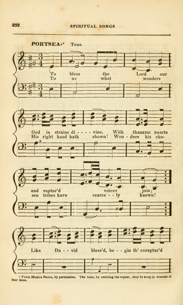 Spiritual Songs for Social Worship: adapted to the use of families and private circles, to missinary meetings, to monthly concert, and to other occasions of special interest.(Rev. and Enl. Ed.) page 292