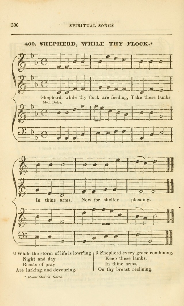 Spiritual Songs for Social Worship: adapted to the use of families and private circles, to missinary meetings, to monthly concert, and to other occasions of special interest.(Rev. and Enl. Ed.) page 306