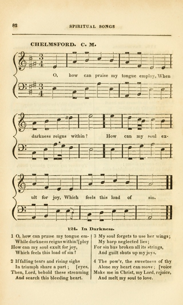 Spiritual Songs for Social Worship: adapted to the use of families and private circles, to missinary meetings, to monthly concert, and to other occasions of special interest.(Rev. and Enl. Ed.) page 82