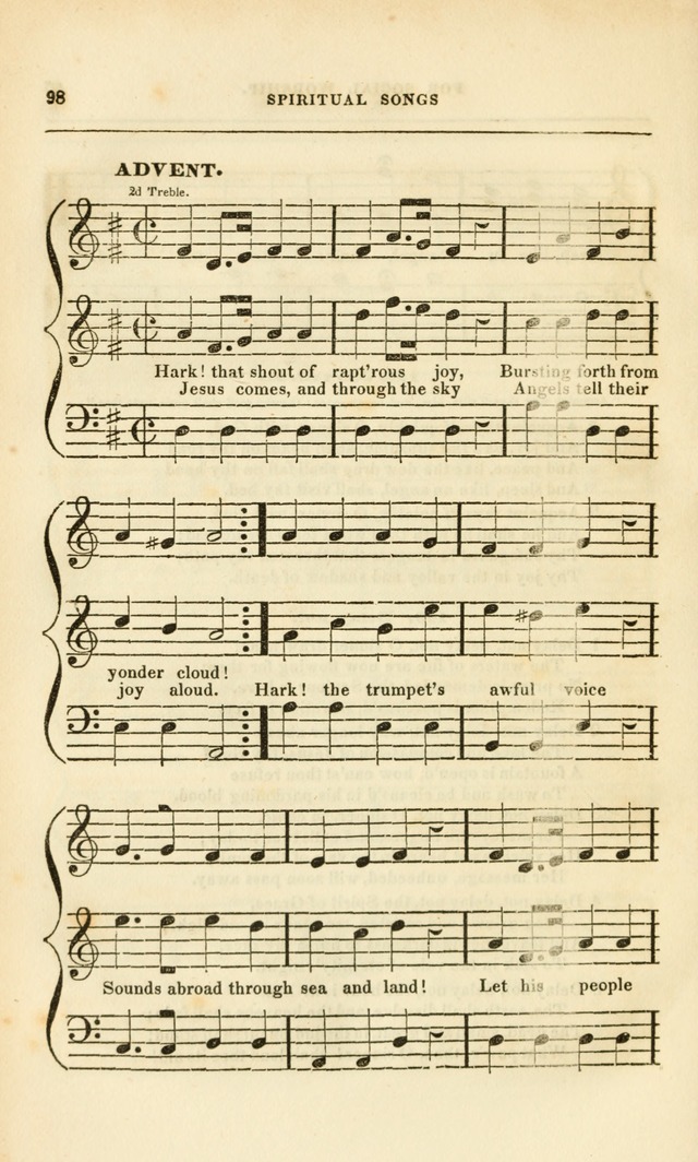 Spiritual Songs for Social Worship: adapted to the use of families and private circles, to missinary meetings, to monthly concert, and to other occasions of special interest.(Rev. and Enl. Ed.) page 98