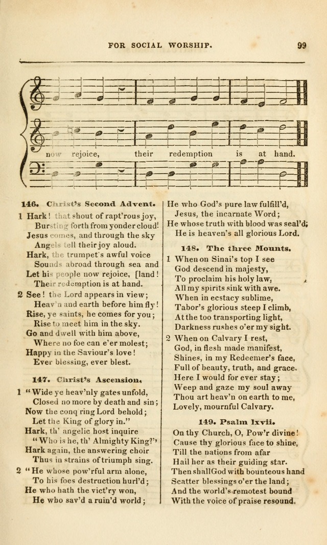 Spiritual Songs for Social Worship: adapted to the use of families and private circles, to missinary meetings, to monthly concert, and to other occasions of special interest.(Rev. and Enl. Ed.) page 99