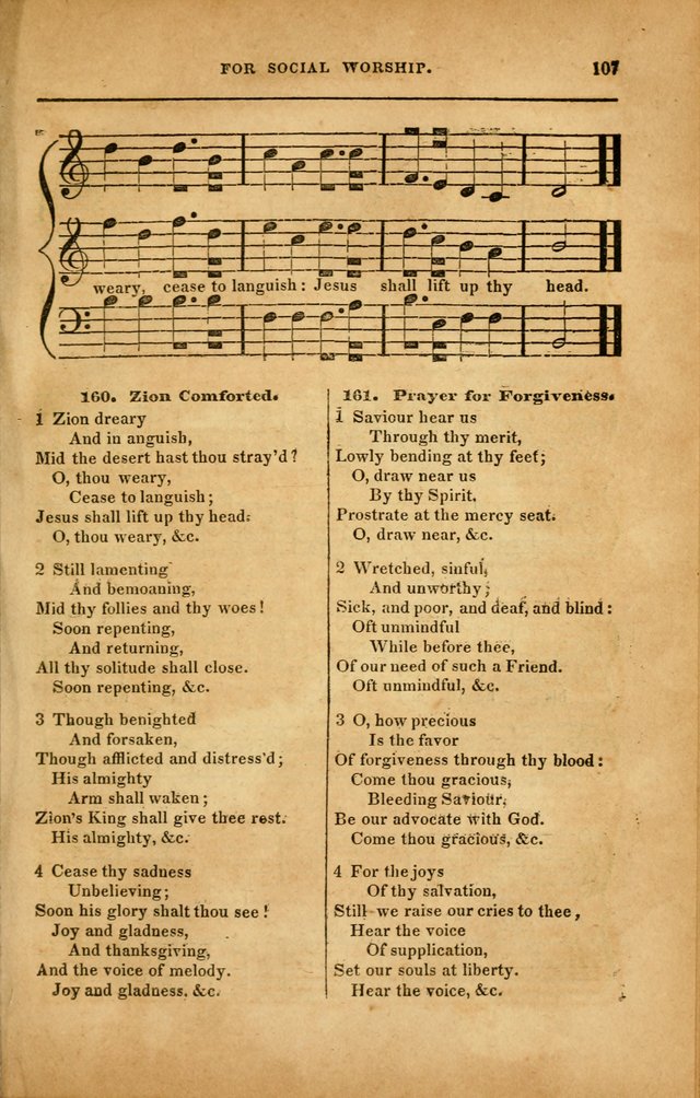 Spiritual Songs for Social Worship: adapted to the use of families and private circles in seasons of revival, to missionary meetings, to the monthly concert, and to other occasions... (3rd ed.) page 107