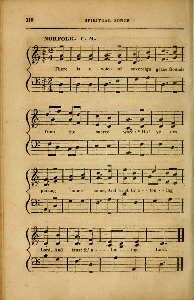 Spiritual Songs for Social Worship: adapted to the use of families and private circles in seasons of revival, to missionary meetings, to the monthly concert, and to other occasions... (3rd ed.) page 110