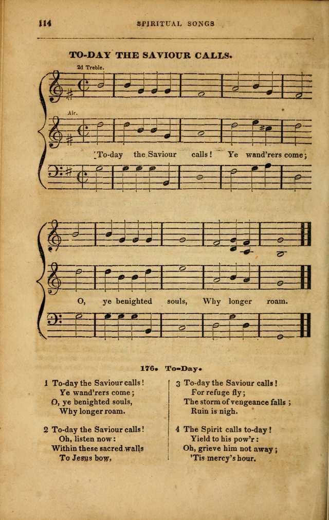 Spiritual Songs for Social Worship: adapted to the use of families and private circles in seasons of revival, to missionary meetings, to the monthly concert, and to other occasions... (3rd ed.) page 114