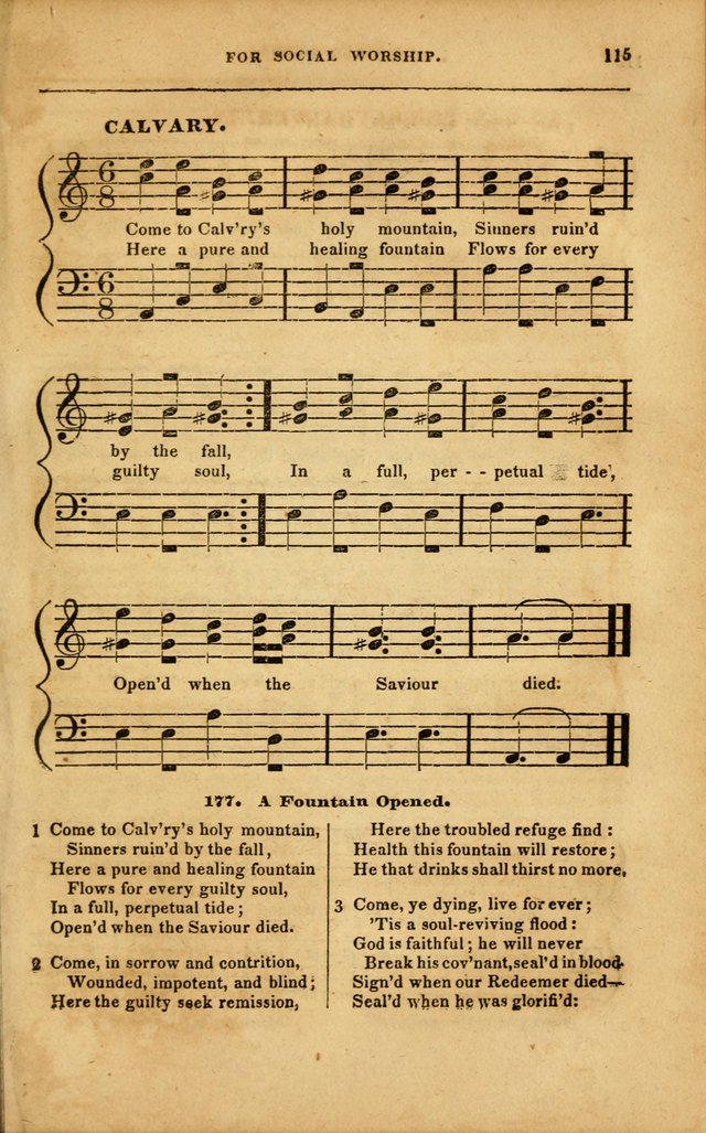 Spiritual Songs for Social Worship: adapted to the use of families and private circles in seasons of revival, to missionary meetings, to the monthly concert, and to other occasions... (3rd ed.) page 115