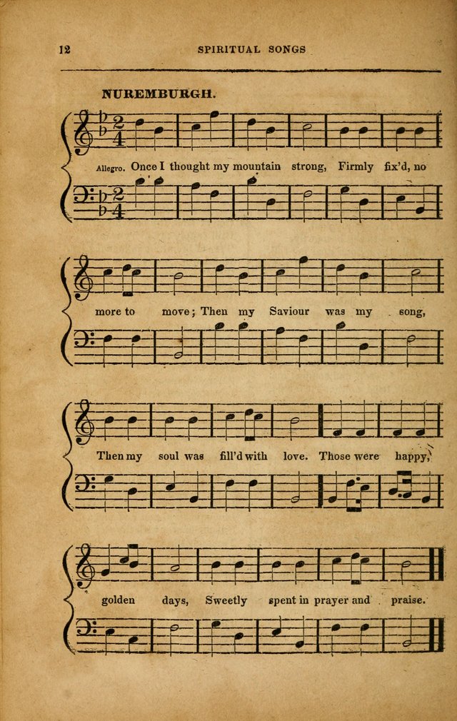 Spiritual Songs for Social Worship: adapted to the use of families and private circles in seasons of revival, to missionary meetings, to the monthly concert, and to other occasions... (3rd ed.) page 12