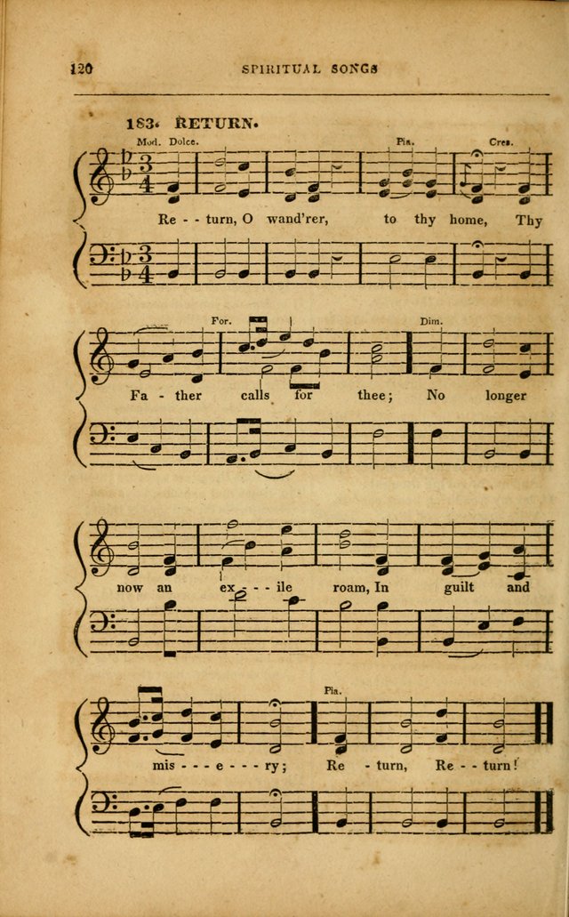 Spiritual Songs for Social Worship: adapted to the use of families and private circles in seasons of revival, to missionary meetings, to the monthly concert, and to other occasions... (3rd ed.) page 120