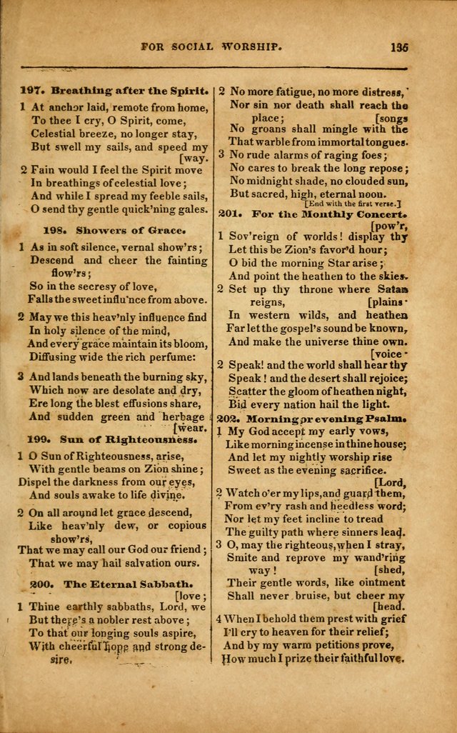 Spiritual Songs for Social Worship: adapted to the use of families and private circles in seasons of revival, to missionary meetings, to the monthly concert, and to other occasions... (3rd ed.) page 135