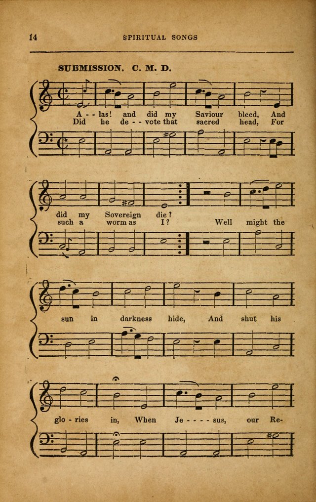 Spiritual Songs for Social Worship: adapted to the use of families and private circles in seasons of revival, to missionary meetings, to the monthly concert, and to other occasions... (3rd ed.) page 14