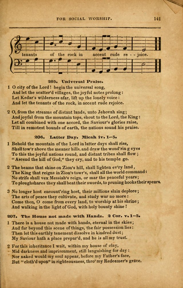 Spiritual Songs for Social Worship: adapted to the use of families and private circles in seasons of revival, to missionary meetings, to the monthly concert, and to other occasions... (3rd ed.) page 141