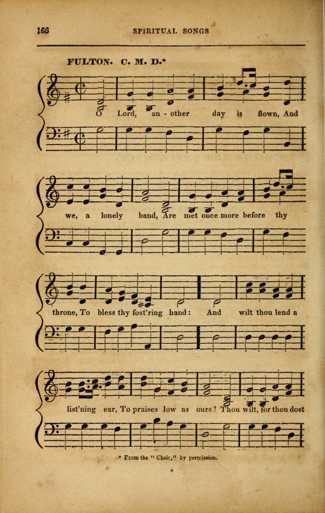 Spiritual Songs for Social Worship: adapted to the use of families and private circles in seasons of revival, to missionary meetings, to the monthly concert, and to other occasions... (3rd ed.) page 166