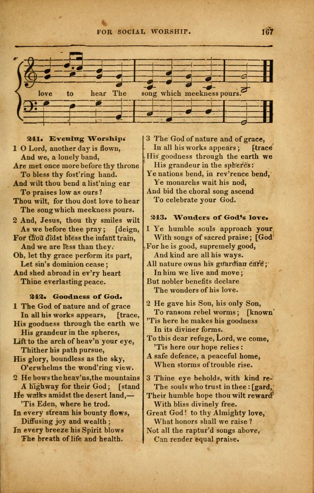 Spiritual Songs for Social Worship: adapted to the use of families and private circles in seasons of revival, to missionary meetings, to the monthly concert, and to other occasions... (3rd ed.) page 167