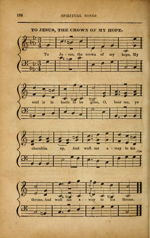 Spiritual Songs for Social Worship: adapted to the use of families and private circles in seasons of revival, to missionary meetings, to the monthly concert, and to other occasions... (3rd ed.) page 182