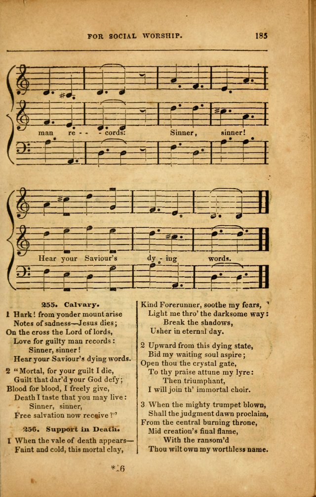 Spiritual Songs for Social Worship: adapted to the use of families and private circles in seasons of revival, to missionary meetings, to the monthly concert, and to other occasions... (3rd ed.) page 185