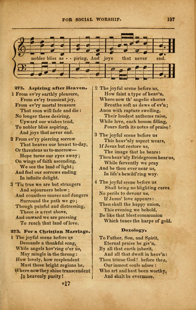 Spiritual Songs for Social Worship: adapted to the use of families and private circles in seasons of revival, to missionary meetings, to the monthly concert, and to other occasions... (3rd ed.) page 197