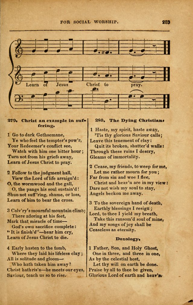 Spiritual Songs for Social Worship: adapted to the use of families and private circles in seasons of revival, to missionary meetings, to the monthly concert, and to other occasions... (3rd ed.) page 203