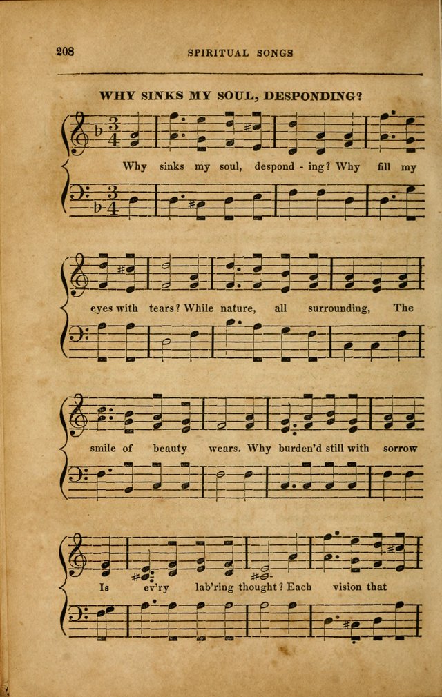 Spiritual Songs for Social Worship: adapted to the use of families and private circles in seasons of revival, to missionary meetings, to the monthly concert, and to other occasions... (3rd ed.) page 208