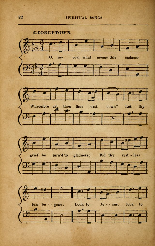 Spiritual Songs for Social Worship: adapted to the use of families and private circles in seasons of revival, to missionary meetings, to the monthly concert, and to other occasions... (3rd ed.) page 22