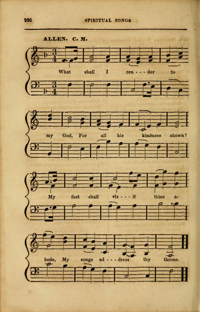 Spiritual Songs for Social Worship: adapted to the use of families and private circles in seasons of revival, to missionary meetings, to the monthly concert, and to other occasions... (3rd ed.) page 226