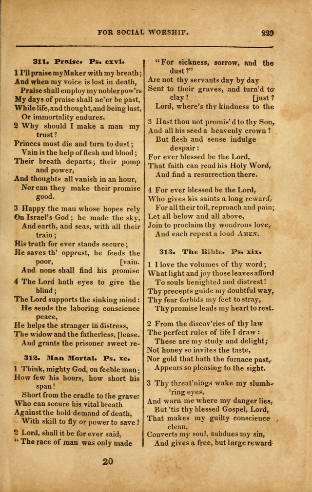 Spiritual Songs for Social Worship: adapted to the use of families and private circles in seasons of revival, to missionary meetings, to the monthly concert, and to other occasions... (3rd ed.) page 229