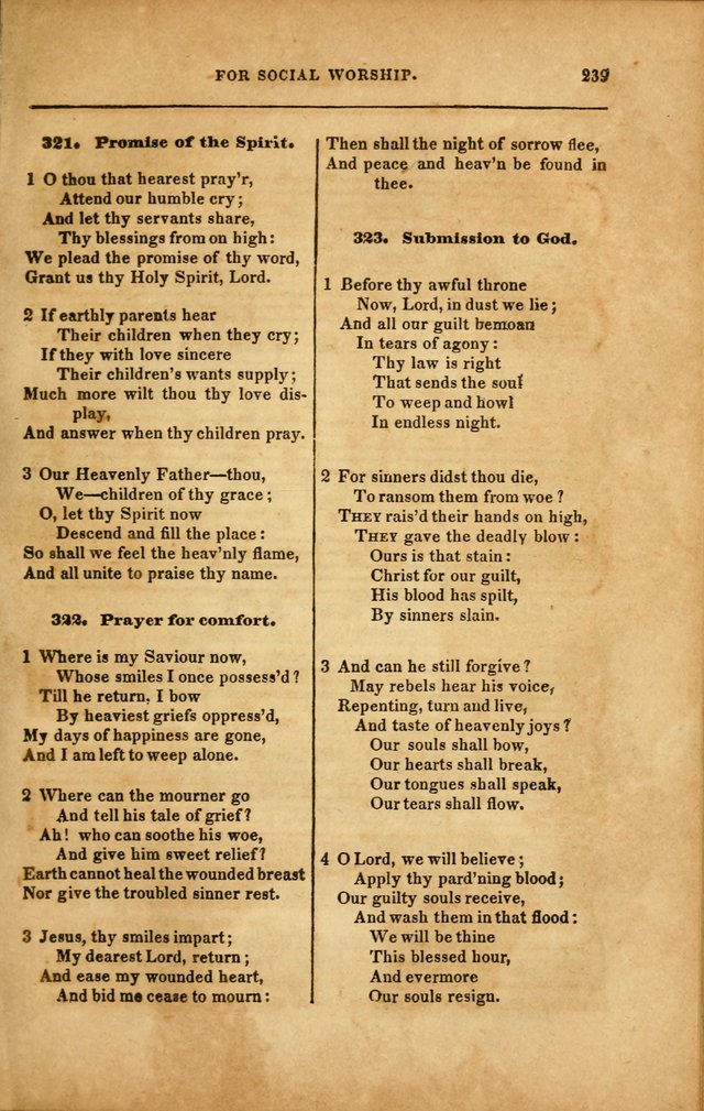 Spiritual Songs for Social Worship: adapted to the use of families and private circles in seasons of revival, to missionary meetings, to the monthly concert, and to other occasions... (3rd ed.) page 239