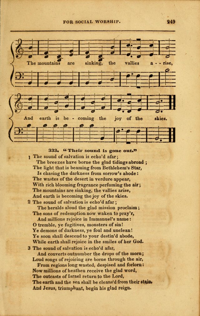 Spiritual Songs for Social Worship: adapted to the use of families and private circles in seasons of revival, to missionary meetings, to the monthly concert, and to other occasions... (3rd ed.) page 249