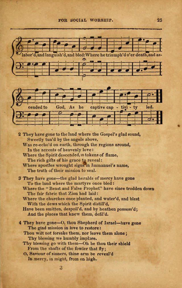 Spiritual Songs for Social Worship: adapted to the use of families and private circles in seasons of revival, to missionary meetings, to the monthly concert, and to other occasions... (3rd ed.) page 25