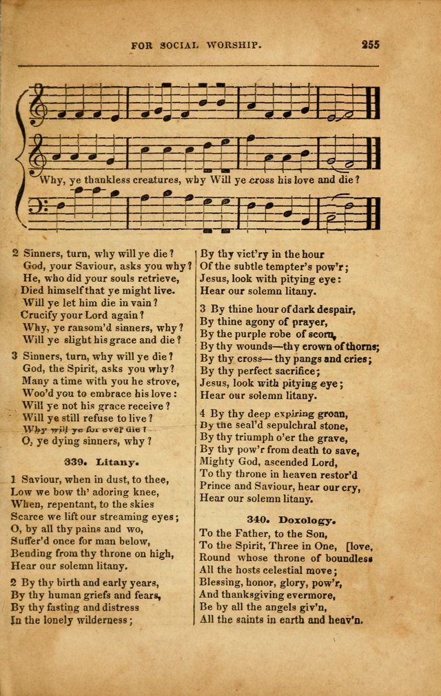 Spiritual Songs for Social Worship: adapted to the use of families and private circles in seasons of revival, to missionary meetings, to the monthly concert, and to other occasions... (3rd ed.) page 255