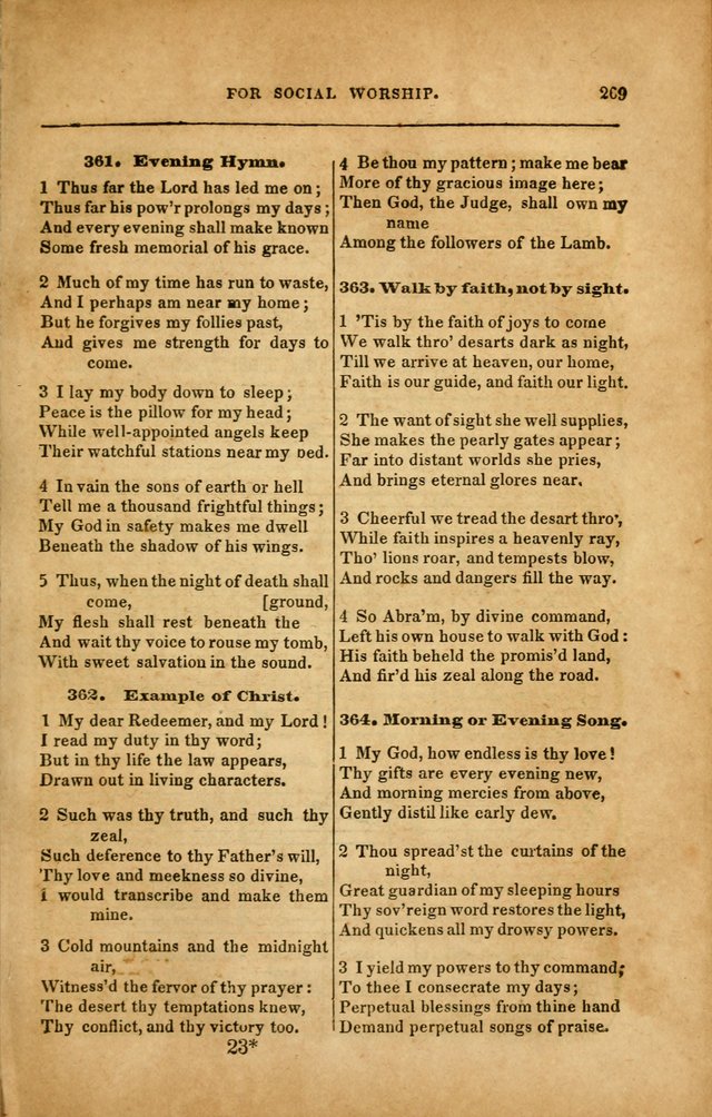 Spiritual Songs for Social Worship: adapted to the use of families and private circles in seasons of revival, to missionary meetings, to the monthly concert, and to other occasions... (3rd ed.) page 269