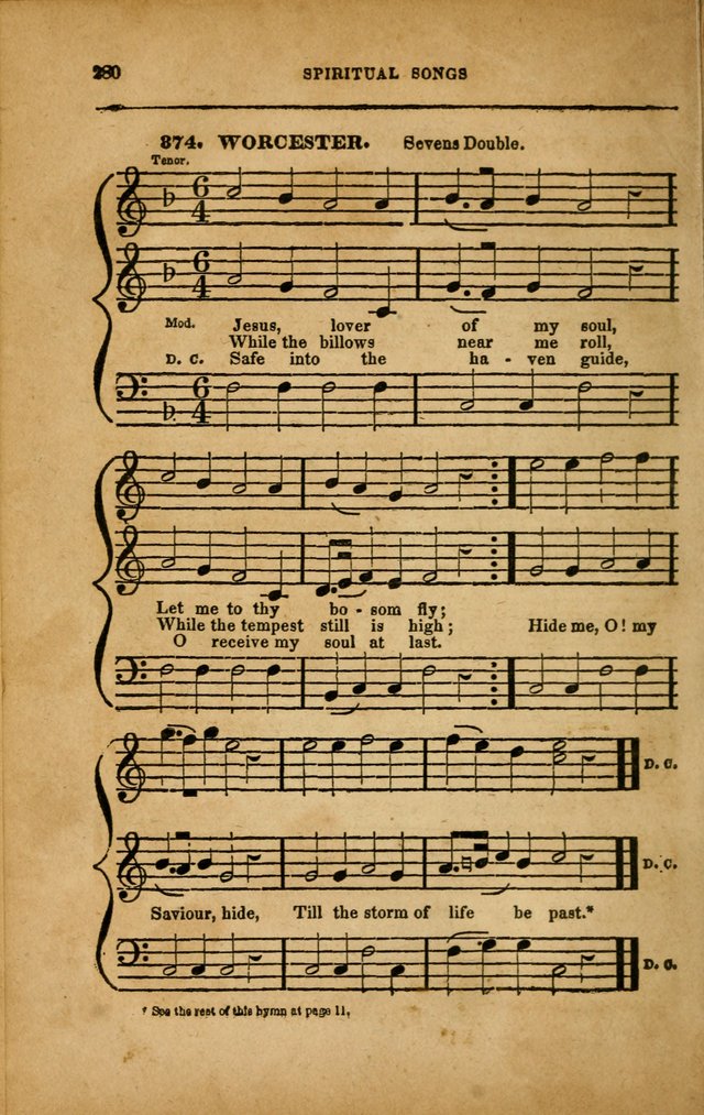 Spiritual Songs for Social Worship: adapted to the use of families and private circles in seasons of revival, to missionary meetings, to the monthly concert, and to other occasions... (3rd ed.) page 280