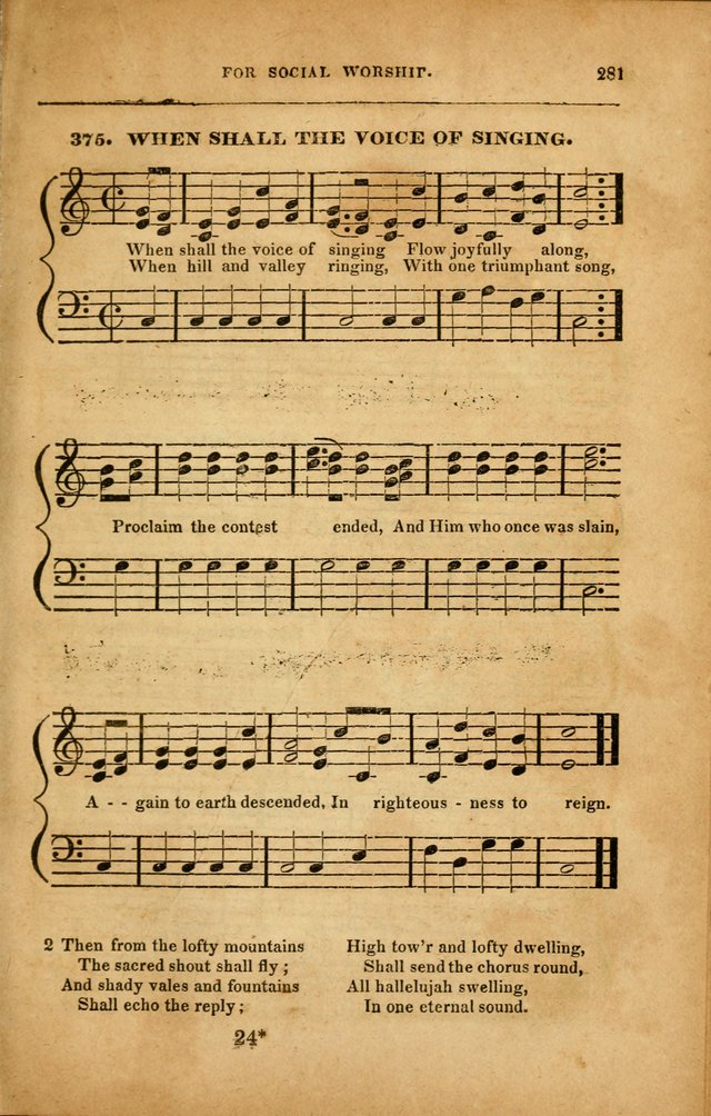 Spiritual Songs for Social Worship: adapted to the use of families and private circles in seasons of revival, to missionary meetings, to the monthly concert, and to other occasions... (3rd ed.) page 281