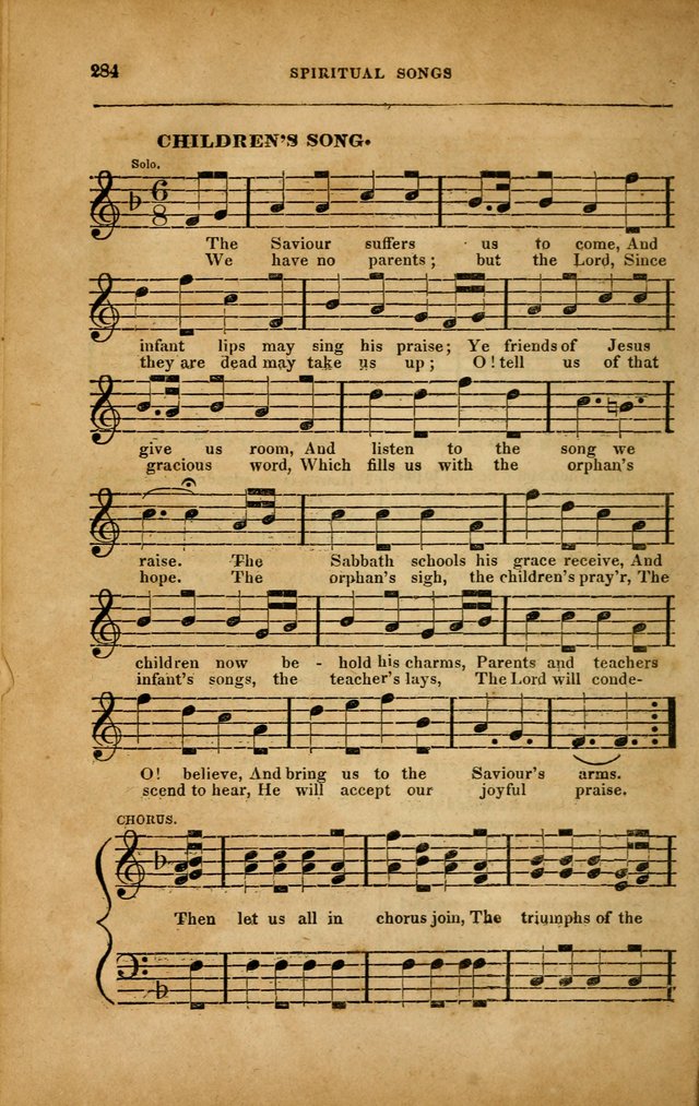 Spiritual Songs for Social Worship: adapted to the use of families and private circles in seasons of revival, to missionary meetings, to the monthly concert, and to other occasions... (3rd ed.) page 284