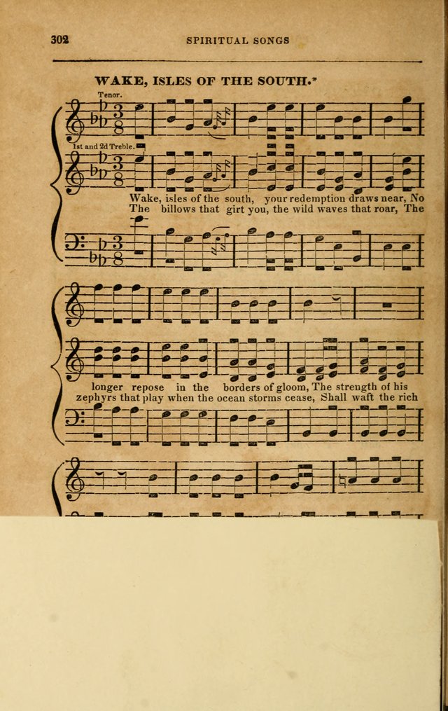 Spiritual Songs for Social Worship: adapted to the use of families and private circles in seasons of revival, to missionary meetings, to the monthly concert, and to other occasions... (3rd ed.) page 302