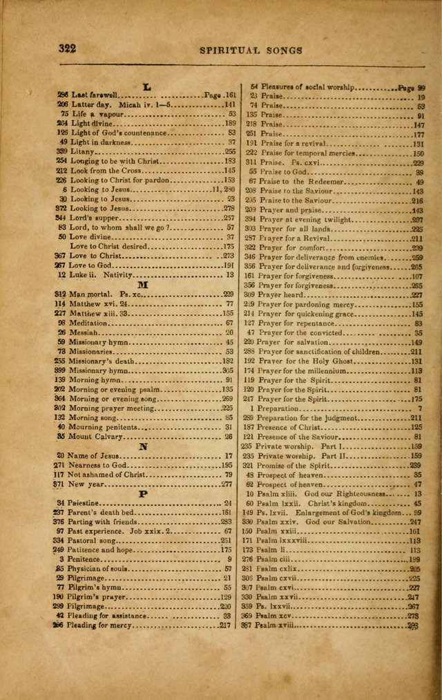 Spiritual Songs for Social Worship: adapted to the use of families and private circles in seasons of revival, to missionary meetings, to the monthly concert, and to other occasions... (3rd ed.) page 322