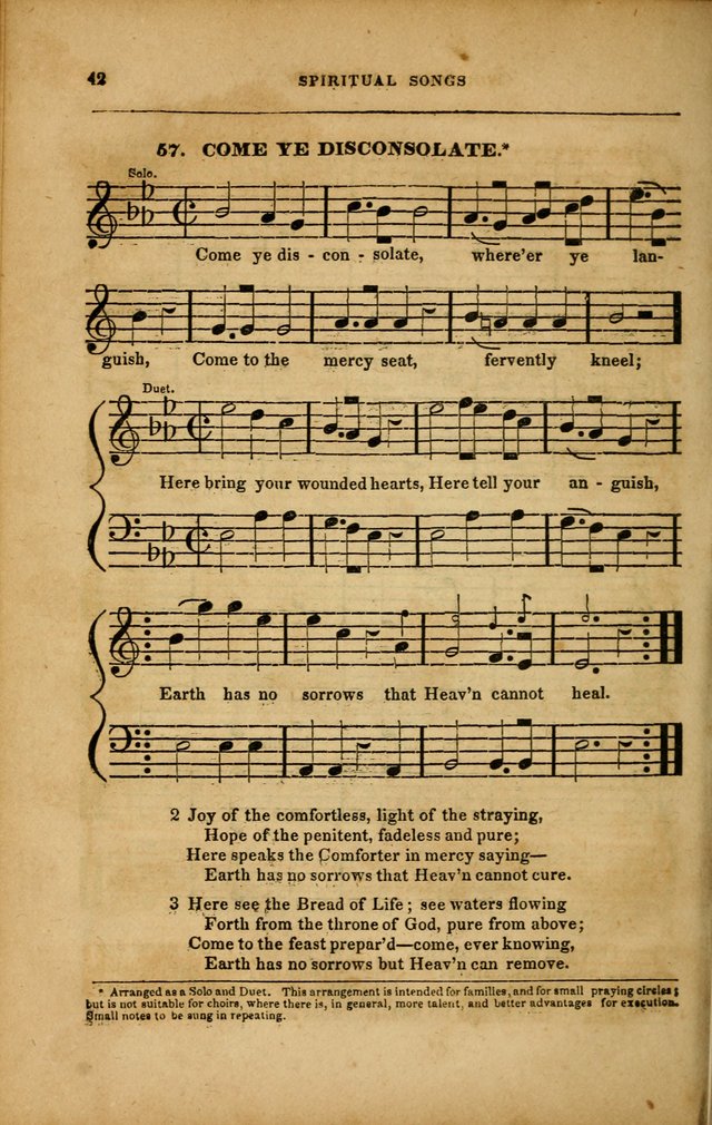 Spiritual Songs for Social Worship: adapted to the use of families and private circles in seasons of revival, to missionary meetings, to the monthly concert, and to other occasions... (3rd ed.) page 42