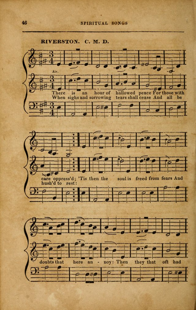 Spiritual Songs for Social Worship: adapted to the use of families and private circles in seasons of revival, to missionary meetings, to the monthly concert, and to other occasions... (3rd ed.) page 46