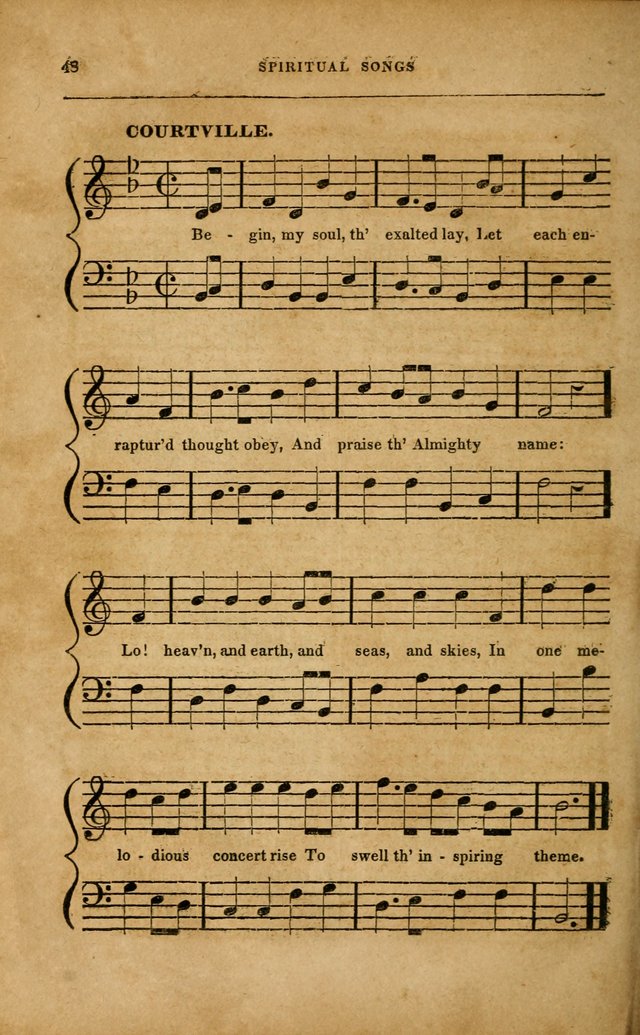 Spiritual Songs for Social Worship: adapted to the use of families and private circles in seasons of revival, to missionary meetings, to the monthly concert, and to other occasions... (3rd ed.) page 48