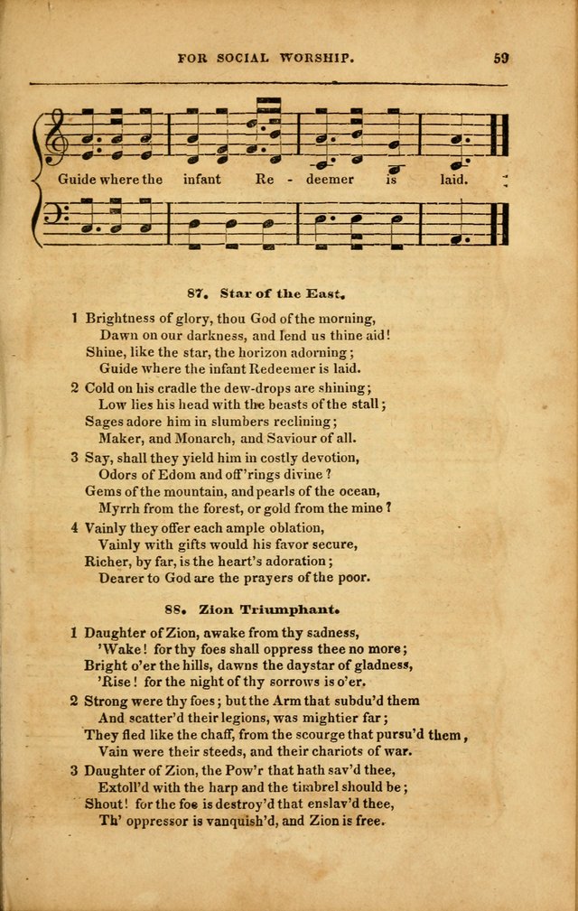 Spiritual Songs for Social Worship: adapted to the use of families and private circles in seasons of revival, to missionary meetings, to the monthly concert, and to other occasions... (3rd ed.) page 59