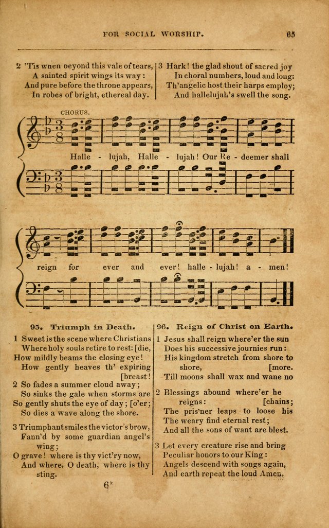 Spiritual Songs for Social Worship: adapted to the use of families and private circles in seasons of revival, to missionary meetings, to the monthly concert, and to other occasions... (3rd ed.) page 65