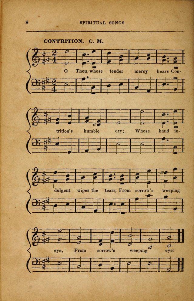 Spiritual Songs for Social Worship: adapted to the use of families and private circles in seasons of revival, to missionary meetings, to the monthly concert, and to other occasions... (3rd ed.) page 8