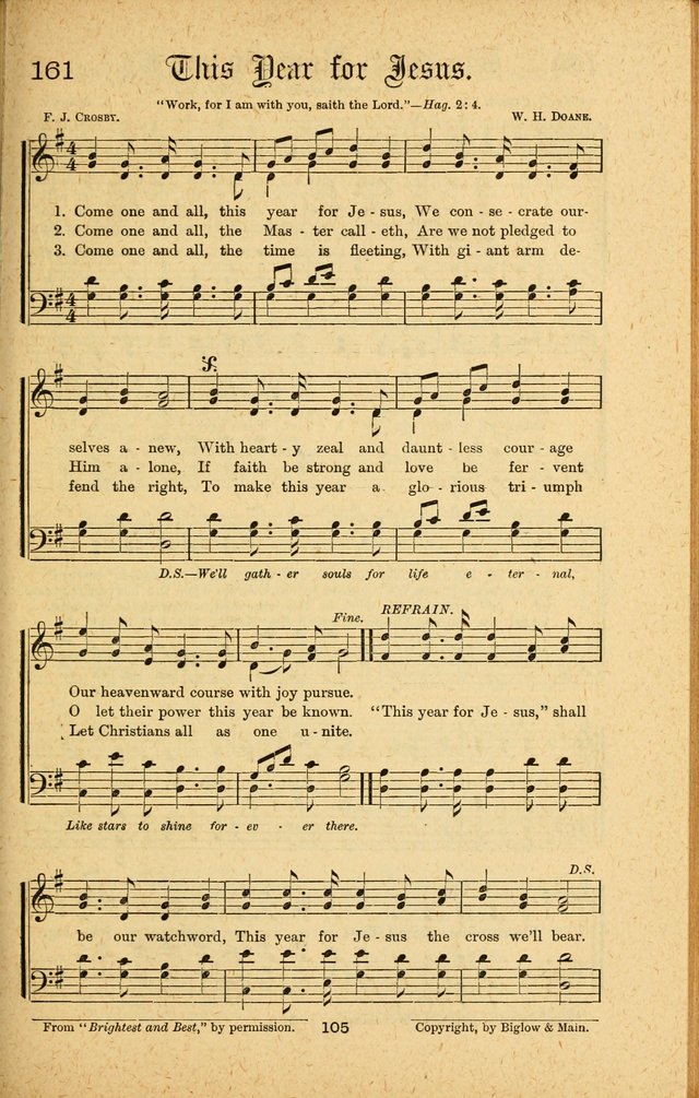 Songs of Salvation: as Used by Crossley and Hunter in Evangelistic Meetings: and adapted for the church, grove, school, choir and home page 105