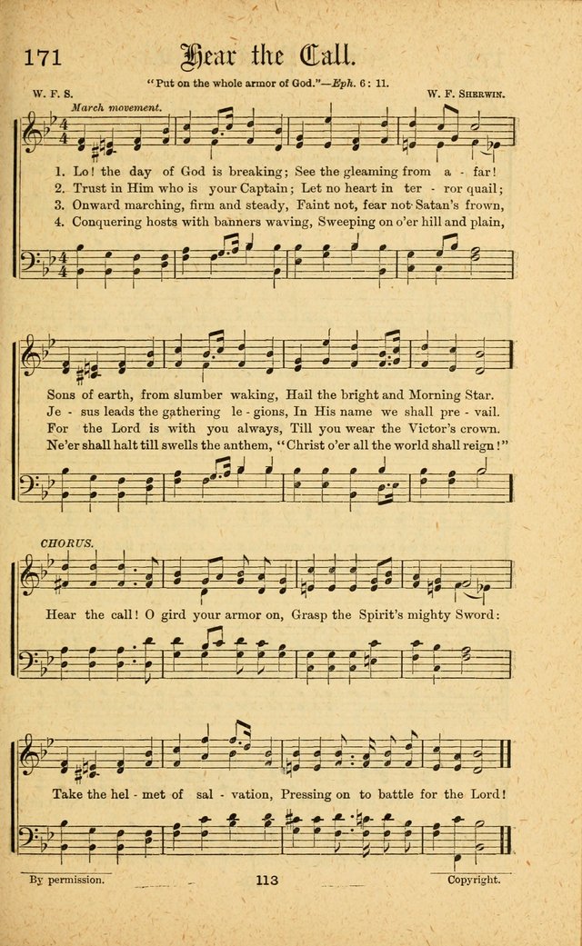 Songs of Salvation: as Used by Crossley and Hunter in Evangelistic Meetings: and adapted for the church, grove, school, choir and home page 113