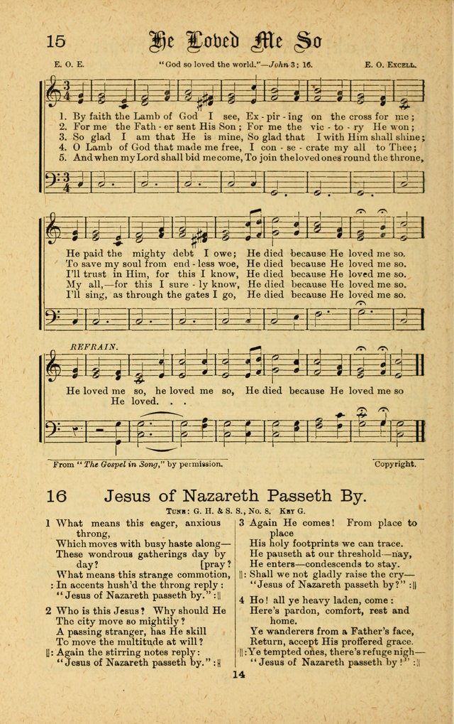 Songs of Salvation: as Used by Crossley and Hunter in Evangelistic Meetings: and adapted for the church, grove, school, choir and home page 14