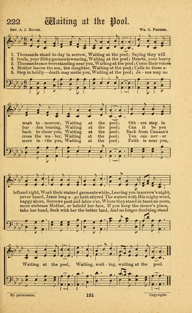 Songs of Salvation: as Used by Crossley and Hunter in Evangelistic Meetings: and adapted for the church, grove, school, choir and home page 151