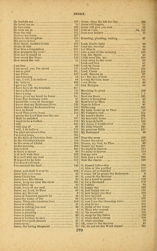 Songs of Salvation: as Used by Crossley and Hunter in Evangelistic Meetings: and adapted for the church, grove, school, choir and home page 170