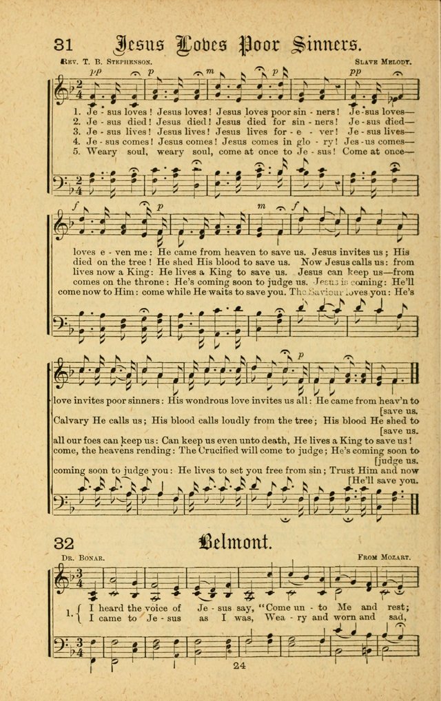 Songs of Salvation: as Used by Crossley and Hunter in Evangelistic Meetings: and adapted for the church, grove, school, choir and home page 24