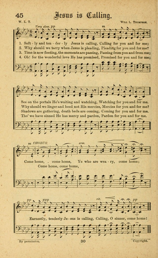 Songs of Salvation: as Used by Crossley and Hunter in Evangelistic Meetings: and adapted for the church, grove, school, choir and home page 30